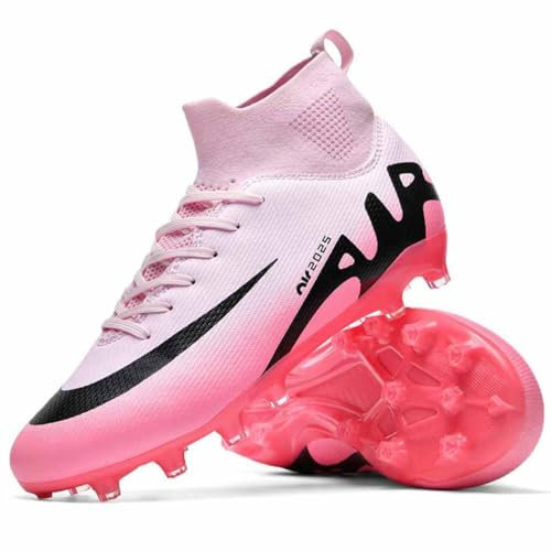 WOWEI Fußballschuhe Herren High Top Spike Cleats Outdoor Athletics Professionelle Fussballschuhe Kinder Trainingsschuhe Fußballschuhe Sportschuhe Wettkampf (IQJ-C18, 36EU)