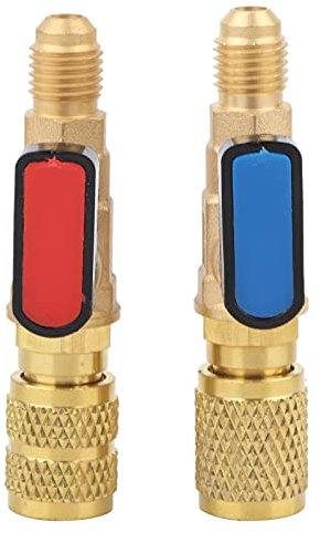 Kuuleyn Klimaanlagen-Kältemittel-Kugelhahn, R22 R410A-Kältemittel-Ladeventil, Sicherheitsventil-Adapter, Durchflussregel-Kugelhahn, Kältemittel-Kugelhahn-Adapter, gerades Kältemittelventil