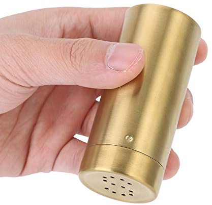 HAOHIZE Salt and Pepper Shakers, 2Pcs 90ml Household Stainless Steel Spice Shakers with Shaker Lids Spice Condiment Jar Seasoning Bottle Spice Jars Seasoning Dispenser Gold