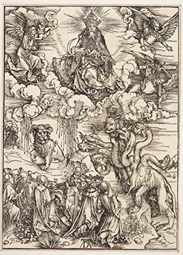 RZHRHJES Leinwand Druck Wand Vintage Leinwand Wandkunst Leinwand Wandkunst Poster Das biest mit zwei Hörnern Wie ein lamm von albrecht dürer Wandkunst Dekorative für Wanddekoration 60x90cm