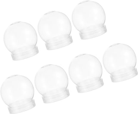 Amosfun 7stücke Transparente Schneekugeln Aus Kunststoff Mit Abnehmbaren Kappen Für DIY-projekte Individuelle Dekorationen Und Einzigartige Halloween-anlässe