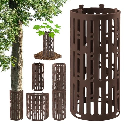 dellyy Baumschutz Stamm, Baumschutzhüllen, Mesh Tree Guard Stammschutz, Baumschutz Gegen Katzen, Baumschutzgitter, Verbissschutz Bäume, Generisch Baumstamm Schutz, Fegeschutz (Braun)