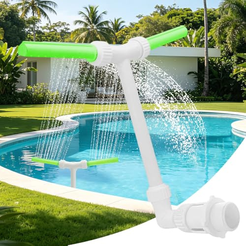 PLLYPE Wasserfall Poolbrunnen, Doppelsprühbrunnen, 1,5 Zoll mit verstellbarem Adapter, Belüfter für Pool, Spa, Dekoration, Kühlung, Entspannung