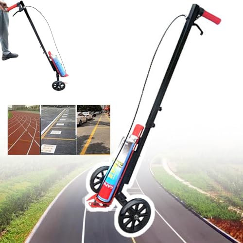 Professional Two-Wheel Paint Marking Wand for Roads, Factories and Garages - Black, 5-15cm Width Range, Straight Lines, Curves, Circles