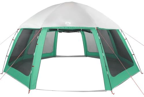 Gecheer Poolzelt Poolpartyzelt Pooldach Gartenpavillon Aufstellpools Partyzelt Poolabdeckung Pooldach für Aufstellpools mit abnehmbarem Überzelt Netzwänden Meergrün 510x510cm