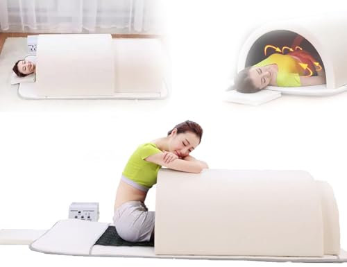 Portable Professional Far Infrared Home Sauna Dome 360 Degree Complete Coverage Personal Sauna Capsule with Pillows,Personal Lightweight Sauna for Relaxation & Wellness,White