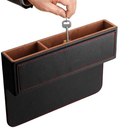kinrguiyuez Autositz-Aufbewahrungsbox, multifunktionaler Autositz-Organizer – Seitliche Aufbewahrungsbox, Organizer für Vordersitz, multifunktional für Geldbörse
