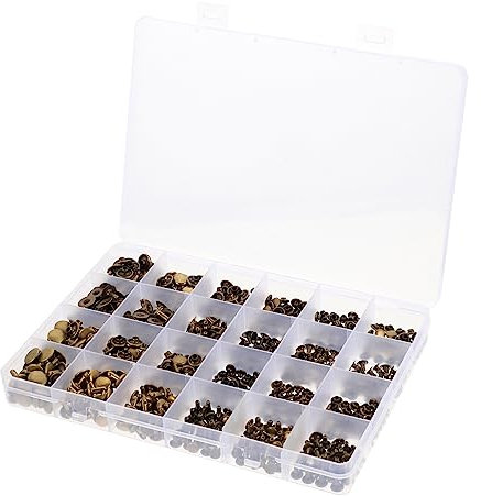 HOODANCOS 360piezas Kit De Remaches Metálicos Para Cuero Tacos Metalicos Remaches De Doble Tapa Para Ropa Botas Bolsos y Collares De Mascotas