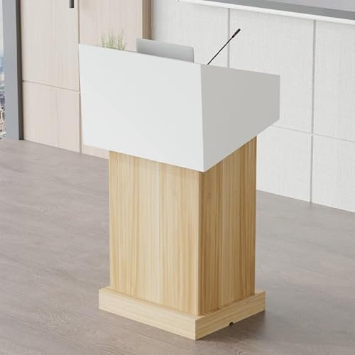 Rednerpult aus Holz mit Ablagefläche, leichtes Rednerpult für Schulen, Kirchen, Seminare, Konferenzräume, helles Eichen-Finish