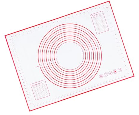 Cabilock Silicone per Impastare con Misurazioni Antiscivolo e Facile da per Pizza Pasta e Dolci Rosso