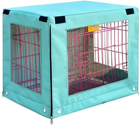 Wasserdichte Hundekäfigabdeckung, 600D Oxford-Gewebe, atmungsaktive 1-3-Türer Haustierzwinger-Abdeckung, universelle Passform für 48.3-121.9 cm Draht-Hundekisten, langlebiger Hundekäfigschutz