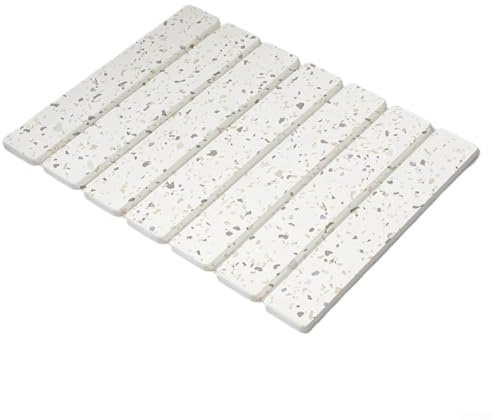 Kieselstein-Badematte, wasserabsorbierend, Kieselgur-Küchenmatte, Mehrzweck, rutschfest, 30 x 40 cm (Beige)