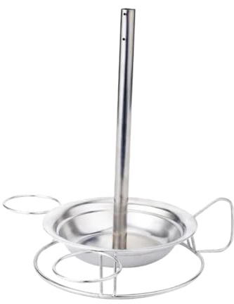 Abaodam Edelstahl Hähnchenhalter mit Zwei Platten Aufrechter Geflügelbräter für Grill Backofen und Outdoor Camping Langlebiges Rostfreies Stahlrohr zum Braten von Hähnchen Ente Truthahn