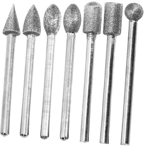 Kisangel Handle Stone Carving Tool with Alloy Drill Bits for Metal Grinding and Engraving Rotary File Kit for DIY Woodworking and Polishing