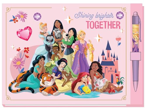 Disney Princess Autograph Book with Pen, Deluxe Character Signature Notebook for Theme Parks