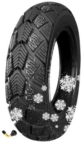 3.00x10 Motorcykel Vinterdäck Tubeless 6PR, 3.00-10 Blockmönster Halksäkert Lastindex 47J, 3.00 10 Hållbart 10-tums TL-däck för Moped Fram- Bakhjul(1pc)