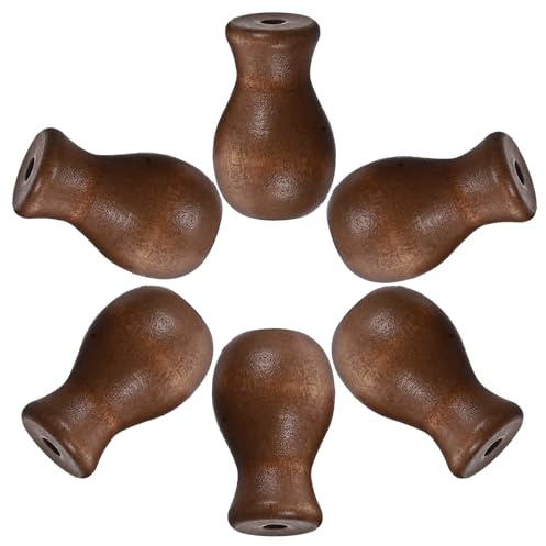 DOITOOL Lot de 6 Embouts en Bois Marron pour Cordons de Stores Vénitiens Boutons de Tirette Décoratifs et Pièces de Rechange Accessoires Suspendus pour Rideaux Pompons en Corde