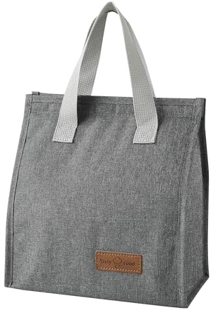 Bolsa Termica Porta Alimentos - Bolsa de Aislamiento Impermeable - Bolsa Térmica para Trabajo, Escuela, Viajes, Salidas (Gris)