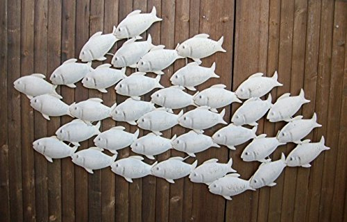 Deko-Impression Wandobjekt Fischschwarm Fische, Wanddekoration, Eisen, Handarbeit