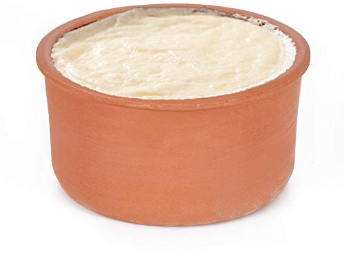 Clay Yogurt Pot, Inner Glazed Terracotta Cookware, Earthen Casserole Bowls for Oven Cooking, Terra Cotta Deep Pan for Baking, Open-No Lids (Large 2.10 qt)