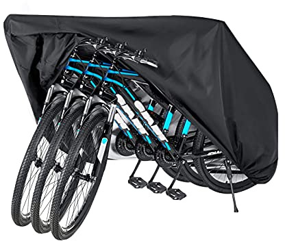 HOFUJINGSHI Bike Cover for 2 or 3 Bikes - Bicycle Cover for Outside Storage Waterproof - 420D Heavy Duty Material for Mountain Road Electric Bike with Lock Hole and Storage Bag