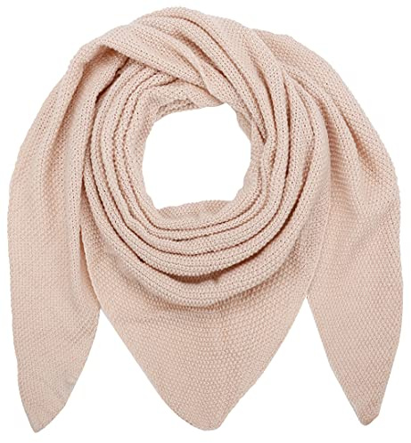 Ever Bloom Damhalsduk, stickad triangelhalsduk, mjuk triangelduk, lätt stickad halsduk, halsduk för kvinnor och flickor lång, enfärgad 195 x 80 cm, ROSA, 195*80