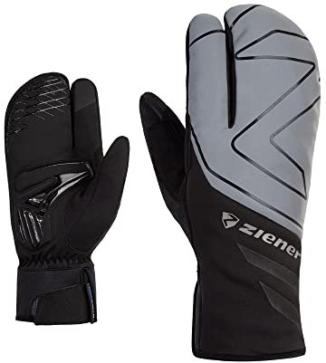 Ziener Unisex DALYO Fahrradhandschuhe, Winter |wasserdicht, Soft-Shell, gepolstert, Black.metallic Silver, 9,5