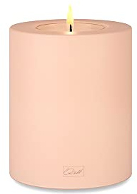 Qult Farluce Trend • Farbe Rosé • ∅ 8 cm Höhe 12 cm • Teelichthalter in Kerzenform • Kunststoffkerze in Kerzenoptik • Mit Teelichteinsatz • inkl. 1 TLN50 Nightlights Teelicht (für ∅ 6 & 8 cm)