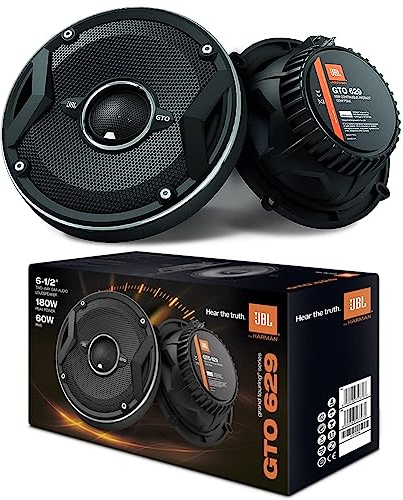 2 Coaxial Speakers 2-Way GTO629 GTO 629 16.5 cm 165 mm 6.5 60 Watt RMS 180 Watt Max Impedance 3 Ohm SPL Car, Black, Pair Set