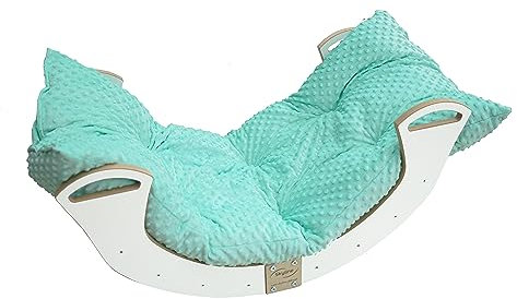 Skyline Kletterbogen mit Kissen Baby Kleinkind Kinder ab 1 Jahr Indoor Klettern Montessori Klettergerüst Holz Wippe Balancewippe Kletterdreieck Kletterwippe Holzwippe Kletterling Holzbogen L Minze