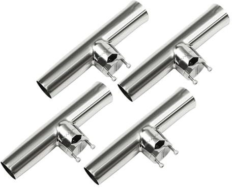 TaNeHaKi Angelrutenhalter aus Edelstahl 4Pcs Angelrutenhalter für Boote Rutenhalter Edelstahl Boot Schienenmontage Angelrutenhalter Rutenhalter Angeln Boot 360° Drehbare Design