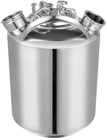 DSYOGX Bier Reinigungsfass 10 Liter Edelstahl Reinigungsbehälter Biermaschine mit Deckel für Bierzapfanlage 3-Kopf Reinigungsfass