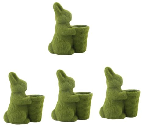 BESPORTBLE 4pcs Easter Table Decoration Bunny Design Planter Small Succulent Plant Pot Indoor Outdoor Flowerpot for Office Use