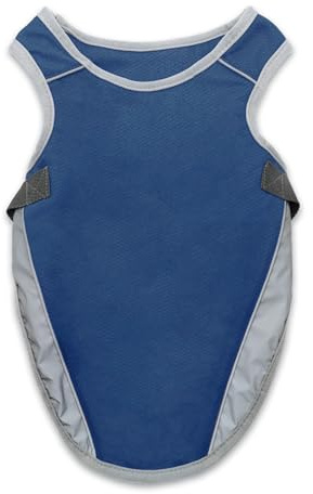 Croci Ice Glide Kühlweste für Hunde mit UV-Schutz, bequem und atmungsaktiv, temperaturregulierend, Blau, 35 cm