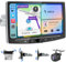 Android 1 DIN Wireless Carplay Android Autoradio Touch Display, 10,1 Zoll HD Abnehmbares Bildschirm Autoradio mit Navi, WiFi 4G GPS AM/FM RDS Rückfahrkamera，2+32G