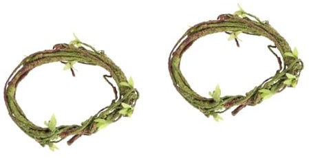 HANABASS 2stücke Künstliche Rattan Pflanzen Für Reptilien Flexibel Und Hochtemperaturbeständig Für Terrarien Und -landschaften Kletterhilfe Und Dekoration
