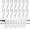 Plastic Curtain Glider Hooks Pack of 40 - Curtain Track Gliders, Rails, White Fittings, Swish Spares, Rings for Caravan Curtain Hooks, Drapes