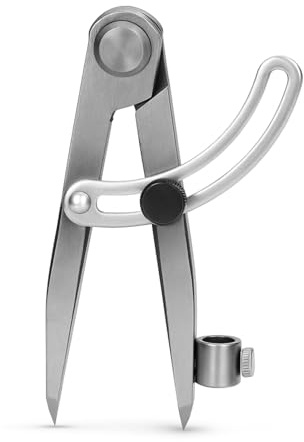Compass Scriber, Locking Wing Divider Metalworking Tool, Drawing Circles with Pencil Holder 125mm, Carbon Steel Material for Mechanical Marking and Leather Manufacturing