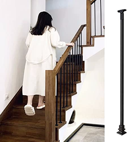 Kit ringhiera per soppalco per scale in legno con balaustre in ferro e metallo, resistente, per bambini, adulti e anziani, ideale per uso interno o esterno