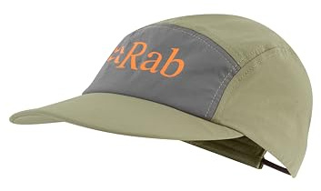 Rab Talus 5-Panel-Kappe – leichte, atmungsaktive Mütze für Trailrunning und Wandern, Helles Khaki/Graphen, Einheitsgröße
