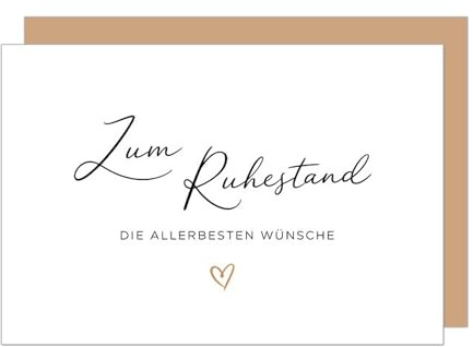 Edition Seidel Premium Glückwunschkarte zum Ruhestand mit Umschlag. Grußkarte Karte mit Spruch für Frau Mann Kollegin Kollege Pension Abschied Rente Ruhe Herz (R152 SW025)