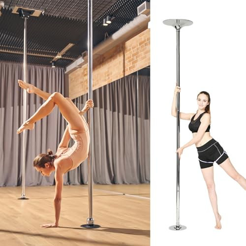 IUBGFTO Tragbare Stripping-Tanzstange für Wohnung/Pub, permanente Wettkampf-Stripperstangen zum Trainieren mit Werkzeugen, verstellbares Verlängerungsrohr (3 m)