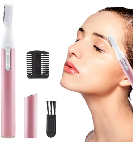 Tomedektore sopracciglia Epilatore sopracciglia donna,mini rasoio elettrico portatile per Sopracciglia, Labbra, Corpo,rosa