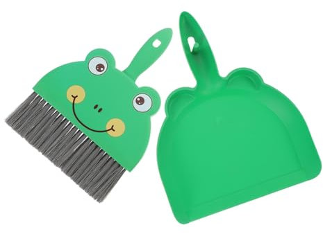 HAMPPLIES 1 Set Set Mini Scopa Contatore Desktop Scrubber Padella Antipolvere Pulito Spazzare Scopa da Scopo Paletta Spazzatrice Rosa Scrivania Piccolo Scopa Nero L'animale Domestico