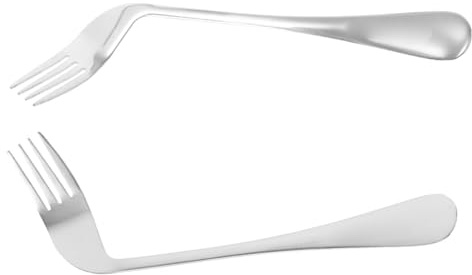 BESTYASH 2piezas Tenedor de Alimentación Angular Curvo Práctico Tenedor Auxiliar Fácil de Usar Vajilla para Pacientes Ayuda Alimentación de Alimentos