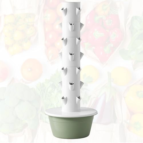 Tour Hydroponique,Tour Hydroponique Verticale,Tour Aéroponique De Jardin,Système De Culture Hydroponique Pour Herbes, Fruits Et Légumes,Avec Plateau De Semis Et Plantation De Coton,Green-53X105CM