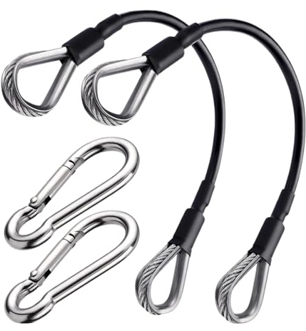 Cavo Di Estensione Per Palestra Domestica – Cavo In Acciaio Per Attrezzi Fitness | Cavi A Carrucola Resistenti | Acciaio Inox 304, 2 Pezzi Da 25 Cm Con Moschettone, Accessori Per Multi-gym