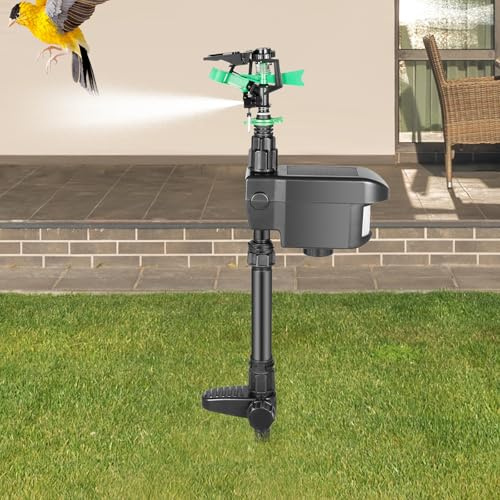 Ahuyentador de animales por chorro de agua, aspersor activado por movimiento, ángulo de pulverización ajustable y distancia de pulverización, ahuyentador de gatos, perros, martas, mapaches, animales