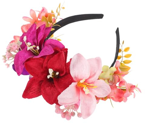 Alipis Cerchietto di Fiori in Tessuto Cerchietto alla Moda Fiori di Giglio Accessorio per Capelli da Festa per Matrimonio e Compleanno