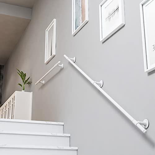 White Stair il 1m 2m 4m 5m 6m - Anti-Slip Wall-Mounted Railing Outdoor Support Balusters for Lofts & Bathroom Stair Steps Safety Guardrail for Stairs